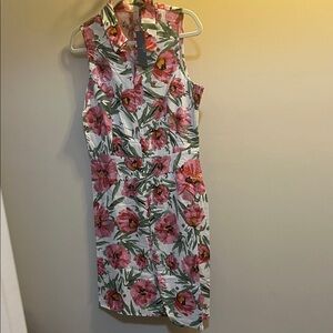 Tahari Pink Floral Midi Sheath Dress NWT Size 8